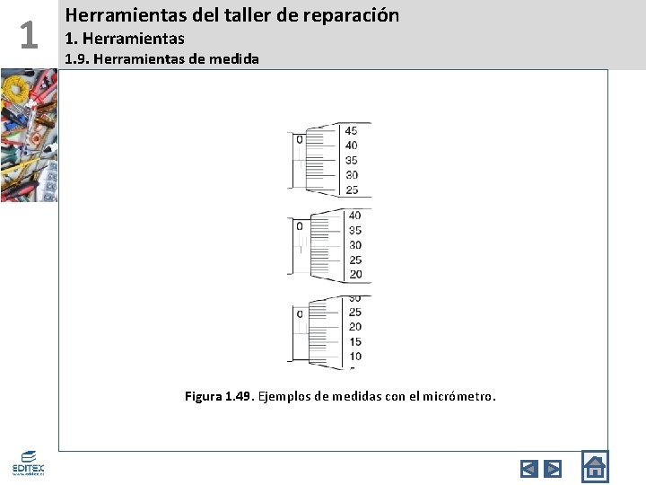 1 Herramientas del taller de reparación 1. Herramientas 1. 9. Herramientas de medida Figura