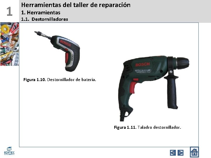 1 Herramientas del taller de reparación 1. Herramientas 1. 1. Destornilladores Figura 1. 10.