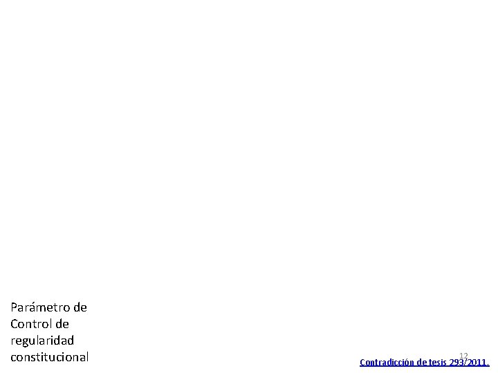 Parámetro de Control de regularidad constitucional 12 Contradicción de tesis 293/2011. 