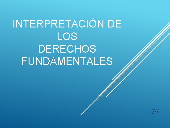 INTERPRETACIÓN DE LOS DERECHOS FUNDAMENTALES 75 