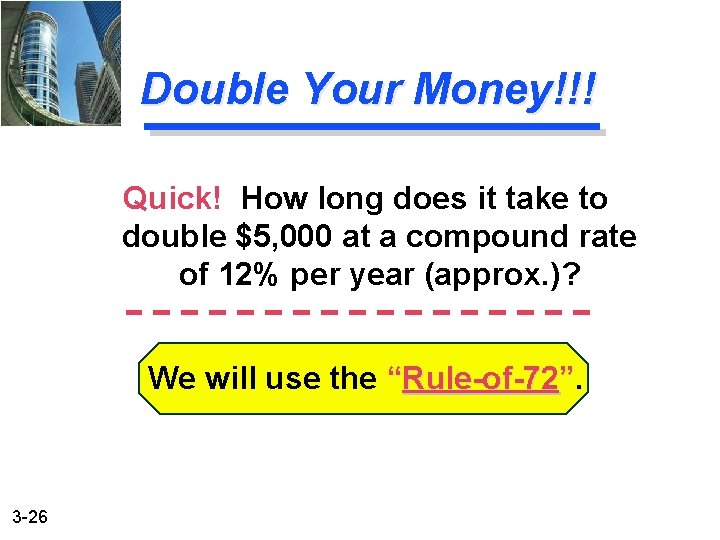 Double Your Money!!! Quick! How long does it take to double $5, 000 at