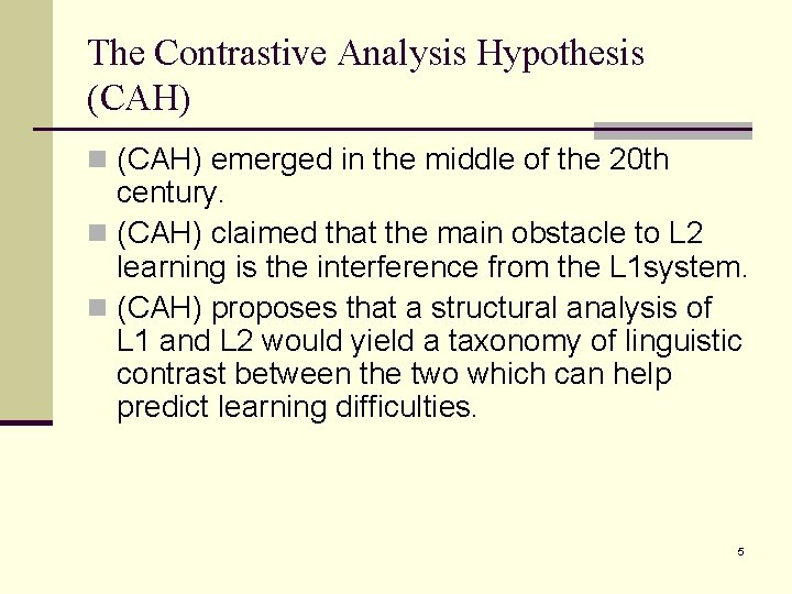 LANE 622 APPLIED LINGUISTICS Class taught by Dr
