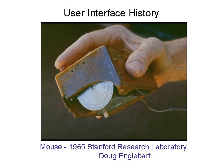 User Interface History Mouse - 1965 Stanford Research Laboratory Doug Englebart 