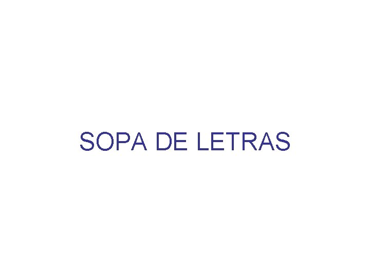 SOPA DE LETRAS 