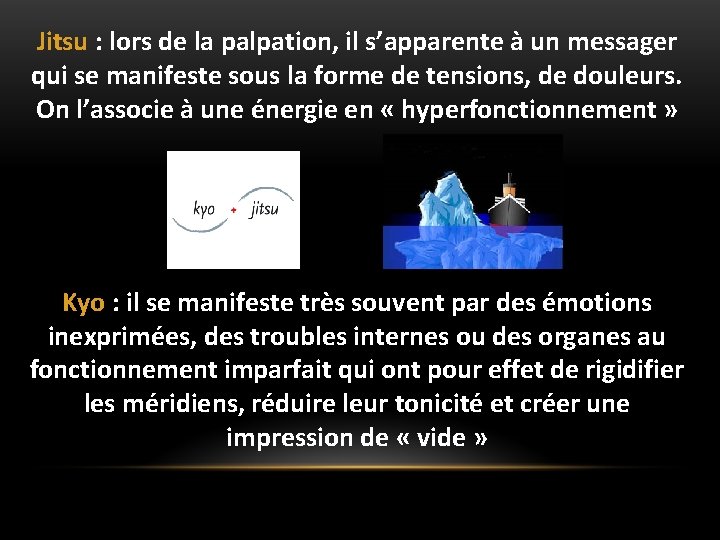 Jitsu : lors de la palpation, il s’apparente à un messager qui se manifeste