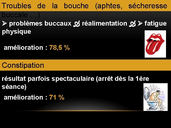 Troubles de la bouche (aphtes, sécheresse buccale …) problèmes buccaux réalimentation fatigue physique amélioration Troubles de la bouche (aphtes, sécheresse buccale …) problèmes buccaux réalimentation fatigue physique amélioration