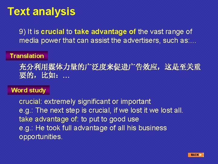 Text analysis 9) It is crucial to take advantage of the vast range of