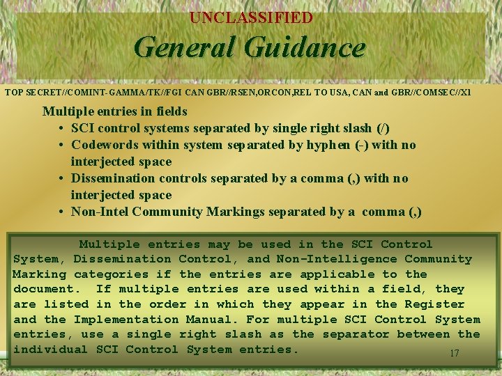 UNCLASSIFIED General Guidance TOP SECRET//COMINT-GAMMA/TK//FGI CAN GBR//RSEN, ORCON, REL TO USA, CAN and GBR//COMSEC//X