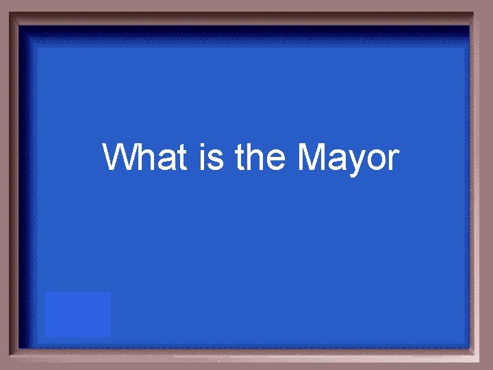 What is the Mayor 