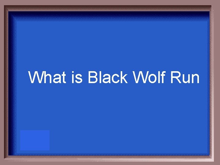 What is Black Wolf Run 