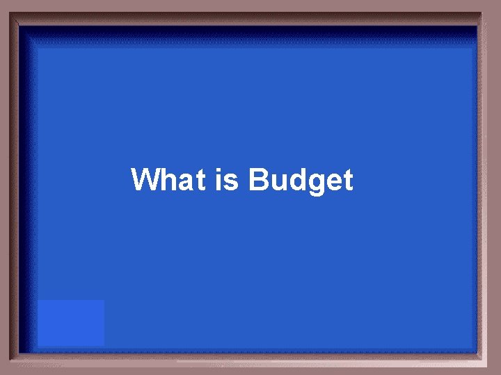 What is Budget 