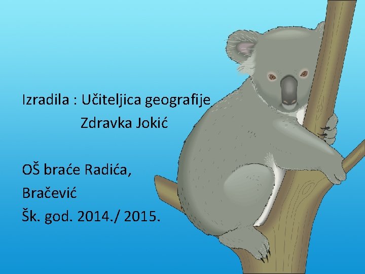 Izradila : Učiteljica geografije Zdravka Jokić OŠ braće Radića, Bračević Šk. god. 2014. /