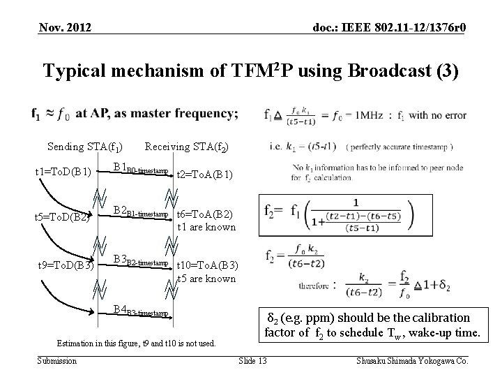 Nov. 2012 doc. : IEEE 802. 11 -12/1376 r 0 Typical mechanism of TFM