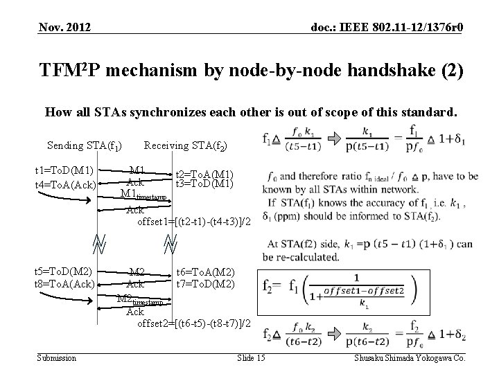 Nov. 2012 doc. : IEEE 802. 11 -12/1376 r 0 TFM 2 P mechanism