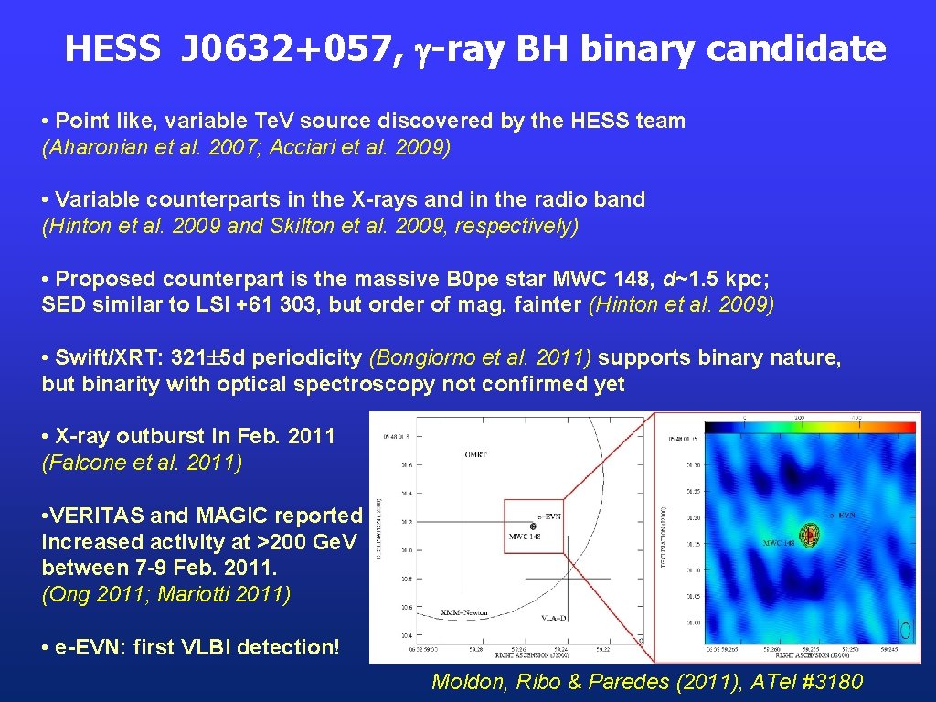 HESS J 0632+057, -ray BH binary candidate • Point like, variable Te. V source