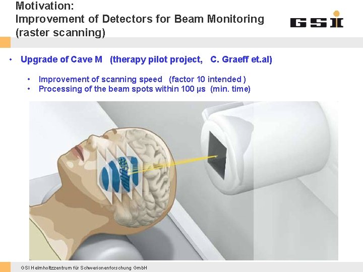 Motivation: Improvement of Detectors for Beam Monitoring (raster scanning) • Upgrade of Cave M