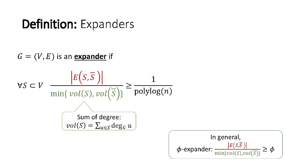 Definition: Expanders • 