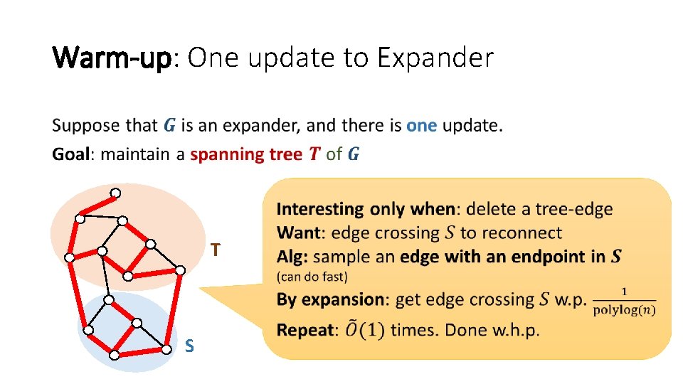Warm-up: One update to Expander T S 