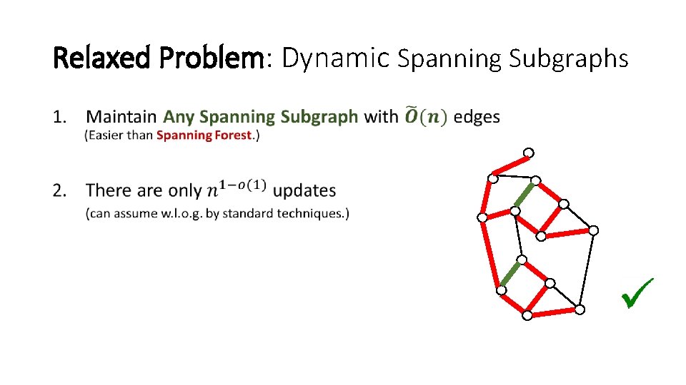 Relaxed Problem: Dynamic Spanning Subgraphs • 