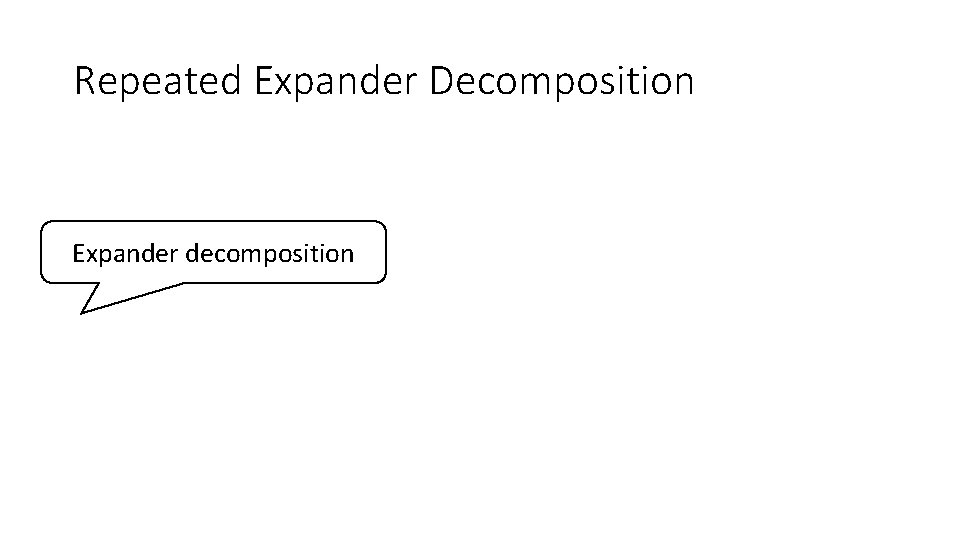 Repeated Expander Decomposition Expander decomposition 