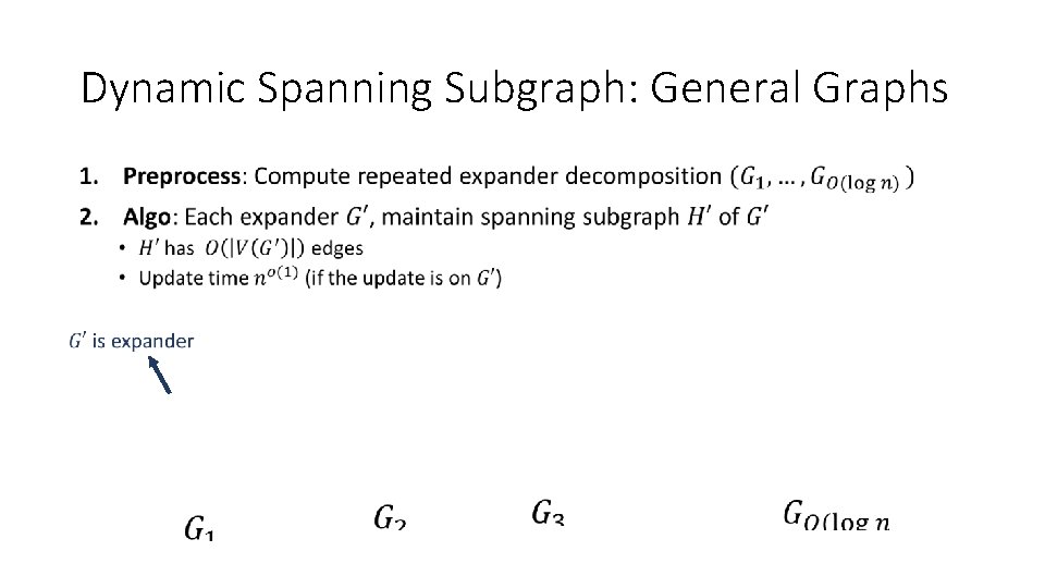 Dynamic Spanning Subgraph: General Graphs • 