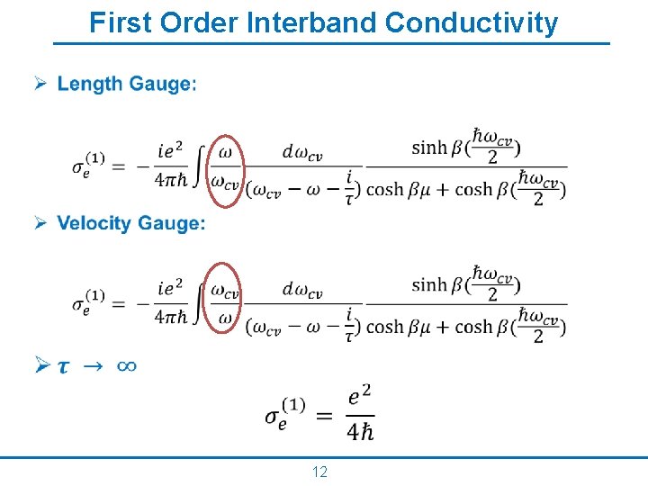 First Order Interband Conductivity • 12 