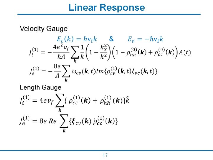 Linear Response • 17 