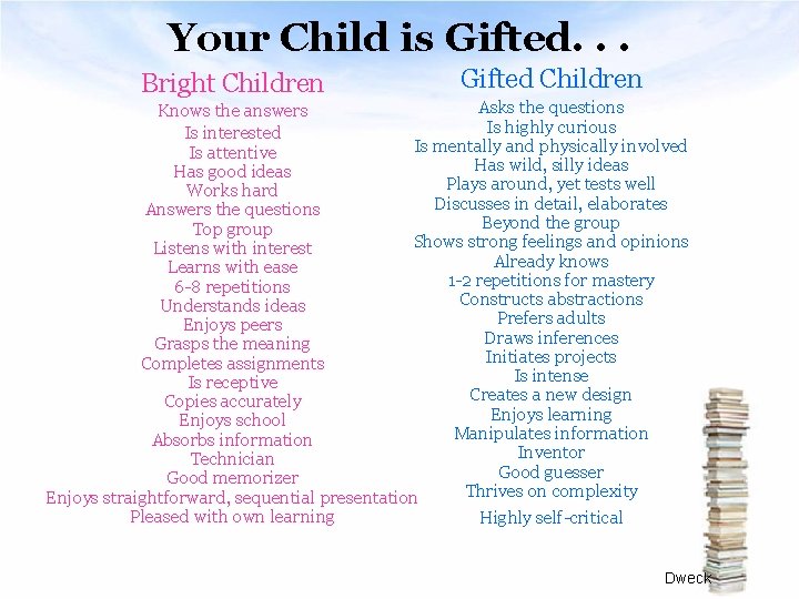 Your Child is Gifted. . . Bright Children Gifted Children Asks the questions Knows