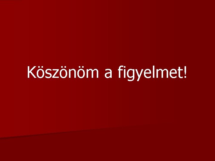 Köszönöm a figyelmet! 