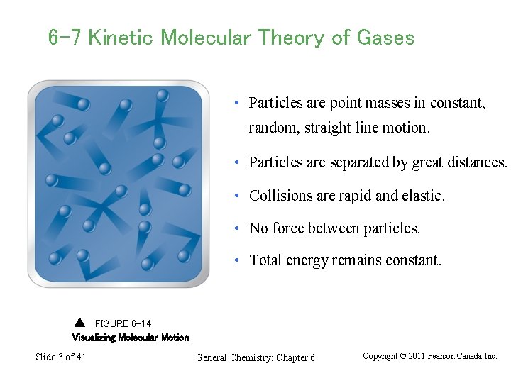 6 -7 Kinetic Molecular Theory of Gases • Particles are point masses in constant,