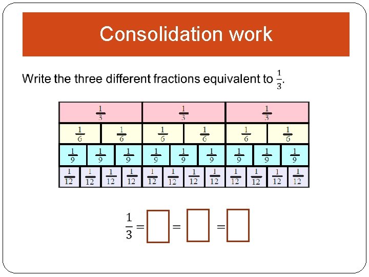 Consolidation work 