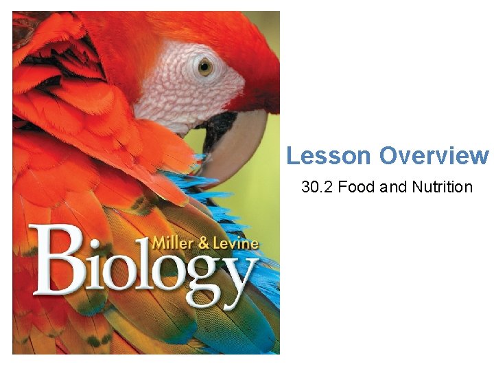 Lesson Overview 30. 2 Food and Nutrition 