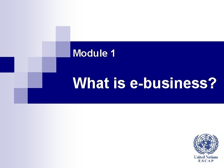 Module 1 What is e-business? 