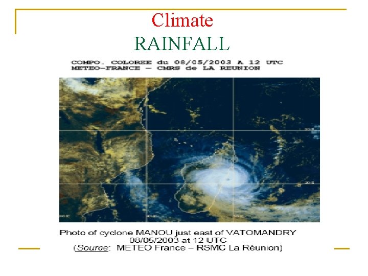 Climate RAINFALL 