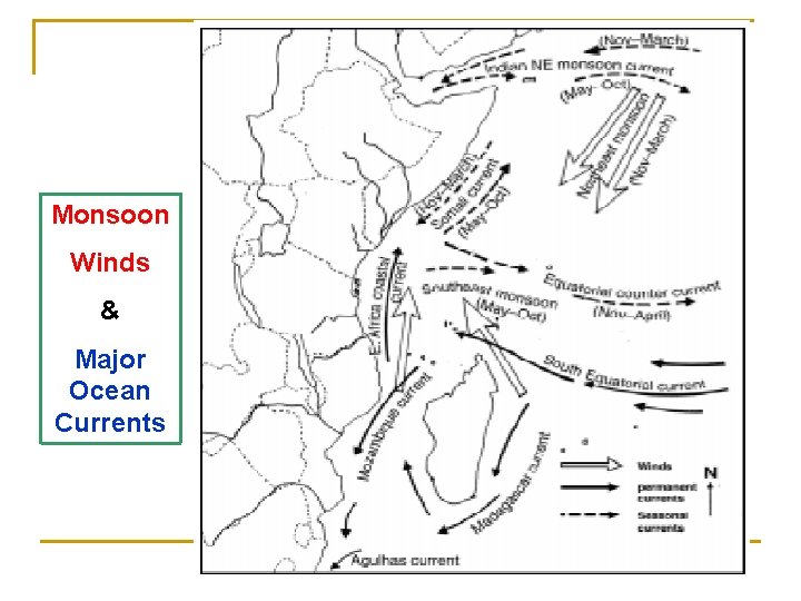 Monsoon Winds & Major Ocean Currents 