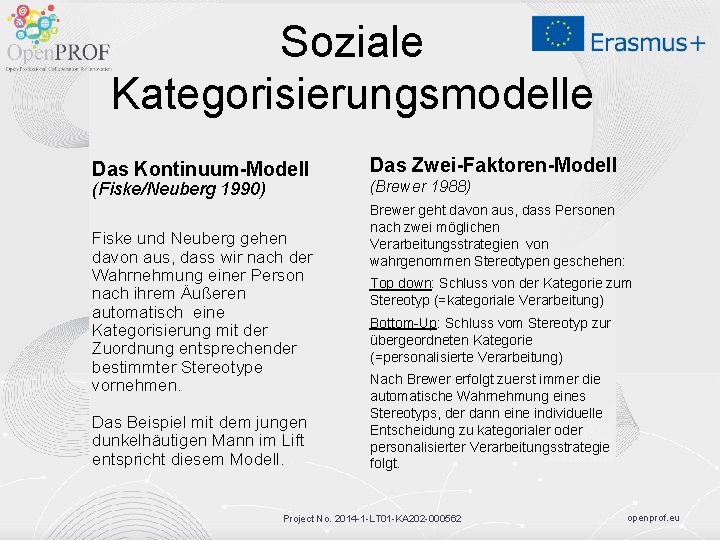 Soziale Kategorisierungsmodelle Das Kontinuum-Modell (Fiske/Neuberg 1990) Fiske und Neuberg gehen davon aus, dass wir