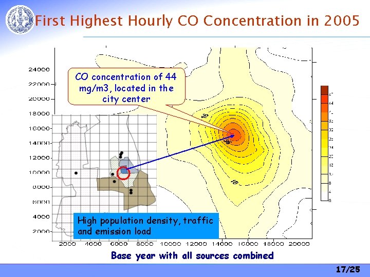 First Highest Hourly CO Concentration in 2005 CO concentration of 44 mg/m 3, located First Highest Hourly CO Concentration in 2005 CO concentration of 44 mg/m 3, located