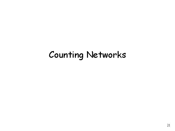 Counting Networks 21 