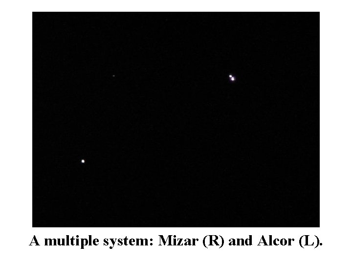 A multiple system: Mizar (R) and Alcor (L). 