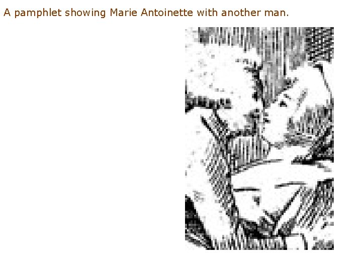 A pamphlet showing Marie Antoinette with another man. 