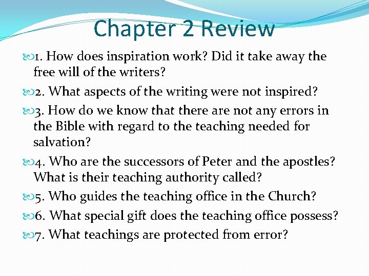 Chapter 2 Review 1. How does inspiration work? Did it take away the free Chapter 2 Review 1. How does inspiration work? Did it take away the free