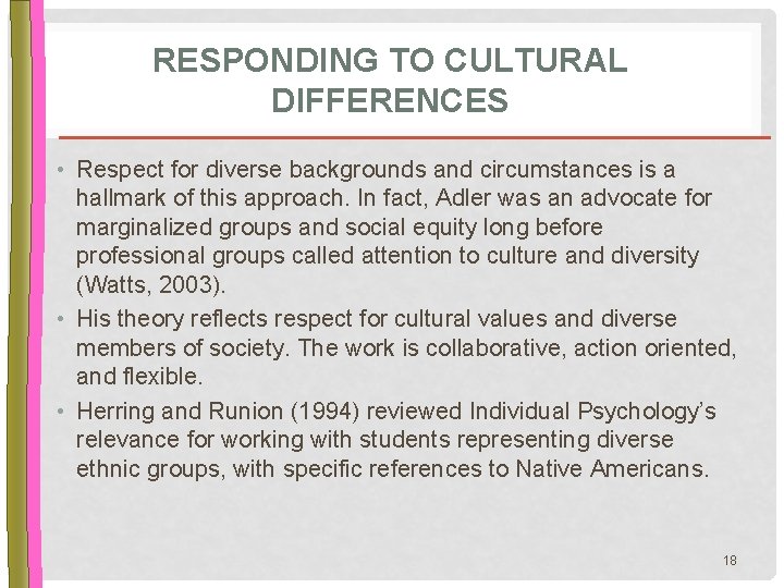 ADLERIAN APPROACHES TO COUNSELING IN SCHOOLS An overview