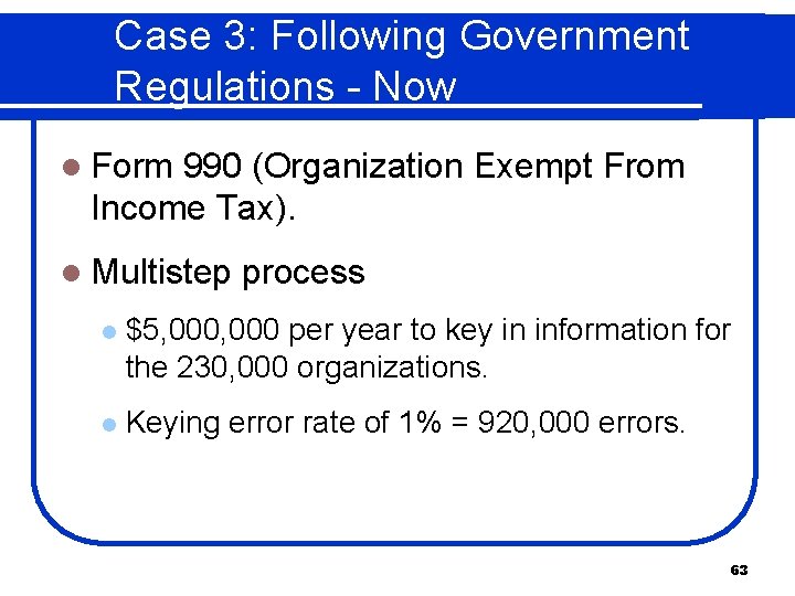 Case 3: Following Government Regulations - Now l Form 990 (Organization Exempt From Income