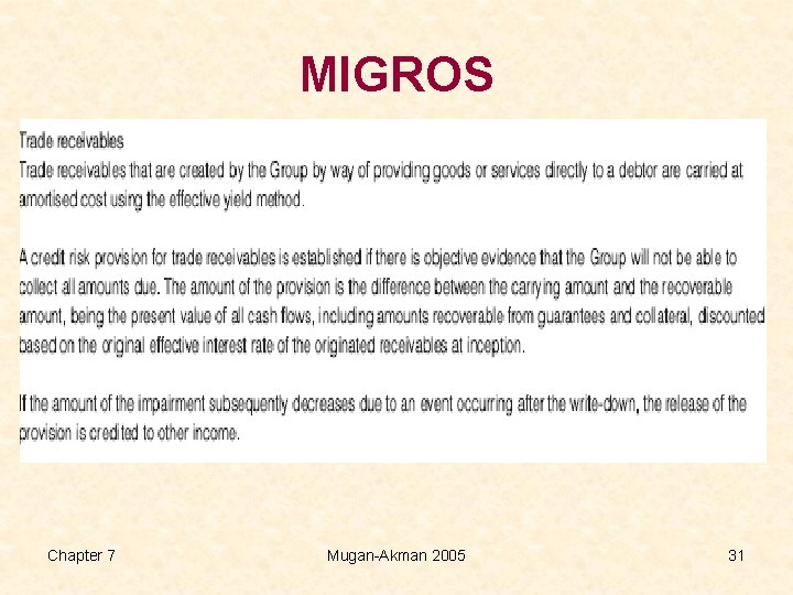 MIGROS Chapter 7 Mugan-Akman 2005 31 