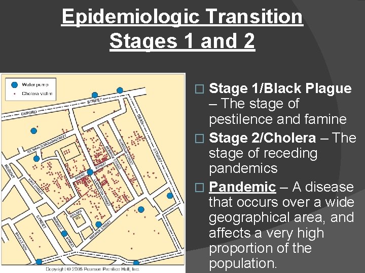 Epidemiologic Transition Stages 1 and 2 Stage 1/Black Plague – The stage of pestilence