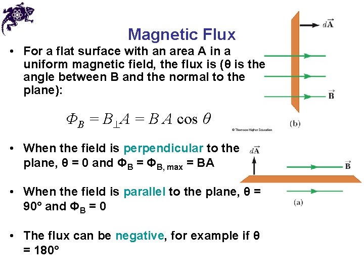 Magnetic Flux • For a flat surface with an area A in a uniform