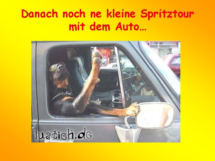 Danach noch ne kleine Spritztour mit dem Auto… 