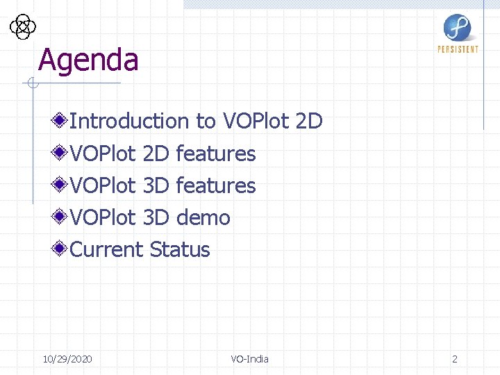 Agenda Introduction to VOPlot 2 D features VOPlot 3 D demo Current Status 10/29/2020
