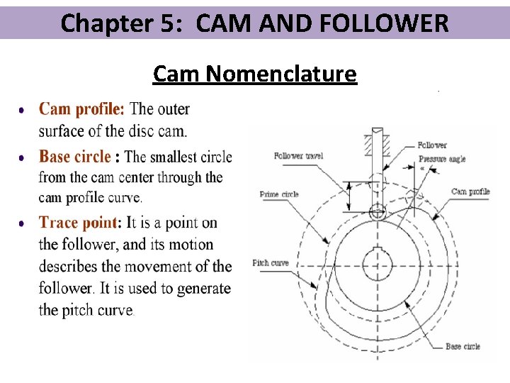 Chapter 5: CAM AND FOLLOWER Cam Nomenclature 