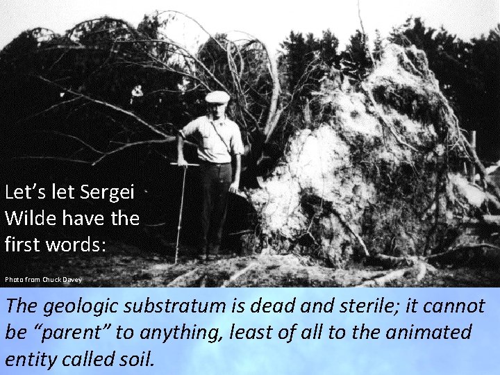 Let’s let Sergei Wilde have the first words: Photo from Chuck Davey The geologic Let’s let Sergei Wilde have the first words: Photo from Chuck Davey The geologic
